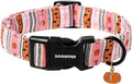 DOGWONG Fall Dog Collar- Pink Halloween Dog Collars Adjustable Classic Halloween Dog Collar for Small Medium Large Dogs S