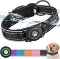 Airtag Dog Collar with Waterproof Air Tag Holder, Luminous Reflective, Soft Padded, Adjustable Nylon Pet Collar for Small Medium Large Heavy Duty Dogs,Black, M