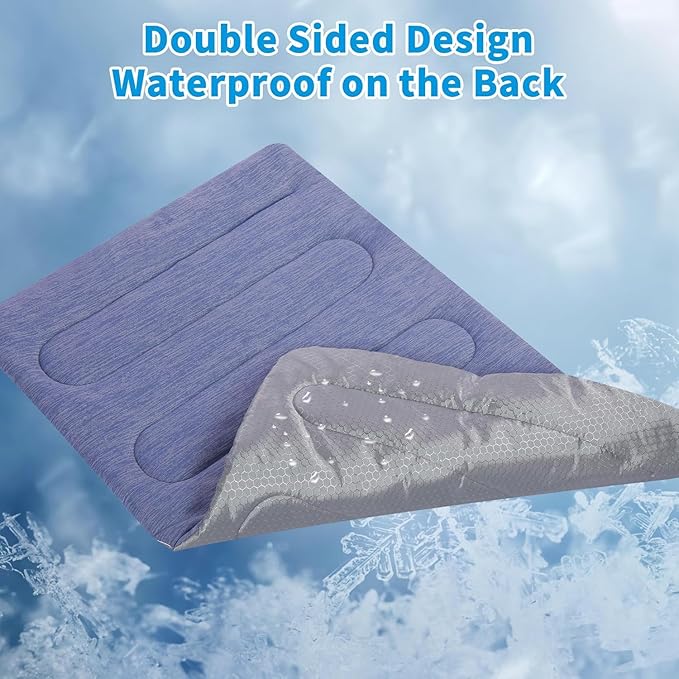 Cooling Mat for Large Dogs - Double-Sided Waterproof & Cool, Q-MAX>0.47, Portable Dog Cooling Mat for Summer. (L - 35.5''x23.6'')