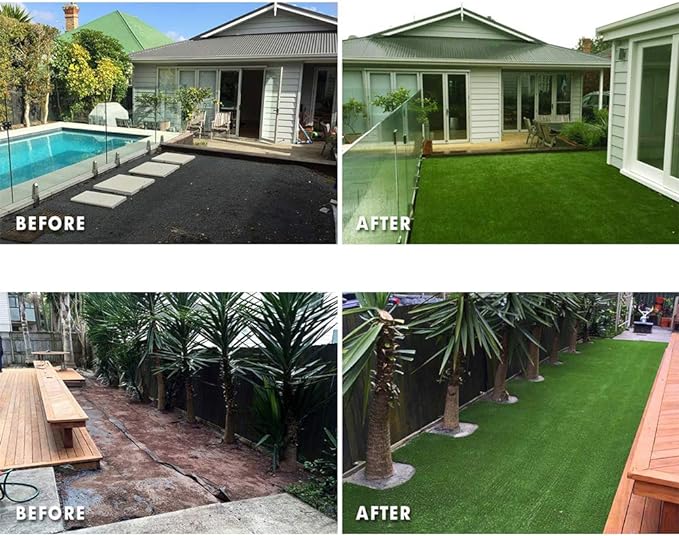 Petgrow Synthetic Artificial Grass Turf 7FTX11FT for Indoor Outdoor Dog Synthetic Grass Mat, Party Wedding Christmas Balcony Garden Astro Turf Rug,Drainage Holes Faux Fake Grass Rug Carpet for Pets