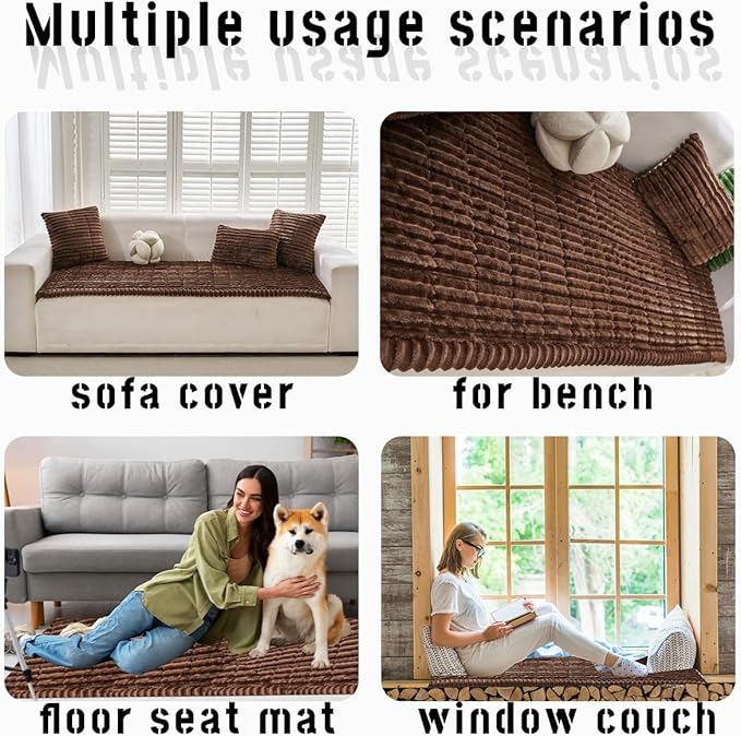 Sofa Cover Fuzzy Couch Cover for Pet, Couch Covers for Dogs Washable Non-Slip Sofa Slipcover Cushion Protector Pets Friendly Mat Bed