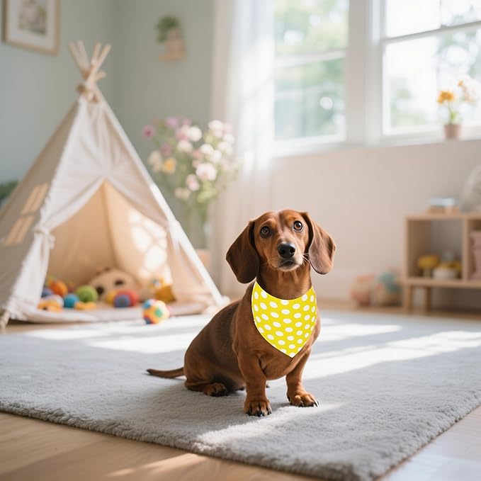 30 Pcs Polka Dot Dog Bandanas for Small Dogs Medium Stitch Dog Bandana Bulk Reversible Print One Side Large Polyester Scarves Party Grooming M