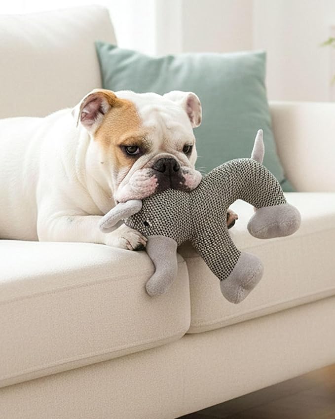 Linen Safari Companions - Linen Dog Toy, Chew-Resistant Natural Linens Squeaky Safari Animal for Small to Medium Dogs, Helps Reduce Destructive Chewing for Indoor Play and Boredom Relief (Sheep)