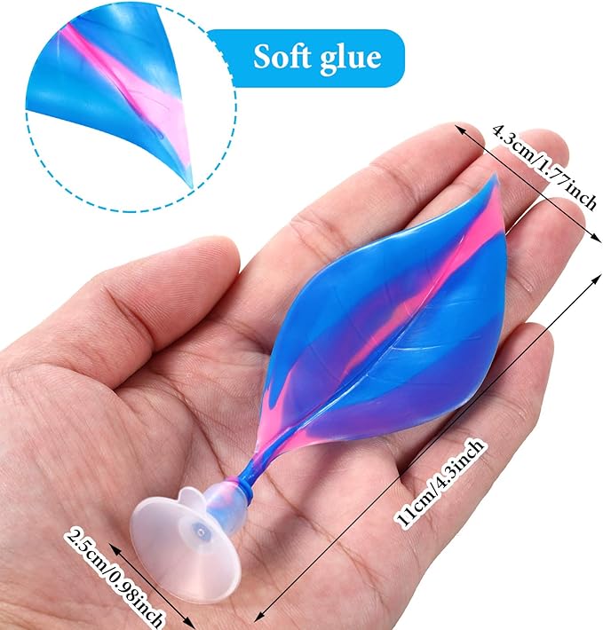 WILLBOND 2 Pcs Blue Pink Silicone Betta Fish Bed Leaf Hammock Betta Fish Tank Accessories Decorations for Aquarium Ornaments, Practical Resting Spot, No Bpa, Comfortable and Safe