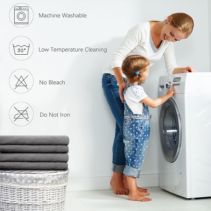 Waterproof Dog Blanket, 82x102 inches Pet Couch Covers for Sofa, Bed Furniture Protector from Dogs Washable and Reversible-Lightgrey+Cream
