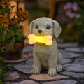 Solar Dog Statue with Glowing Bone Light, Outdoor Puppy Figurine for Garden Yard Decor, Gift for Dog Lovers, Mom, Grandma, Perfect for Birthday, Housewarming, Pet Memorial