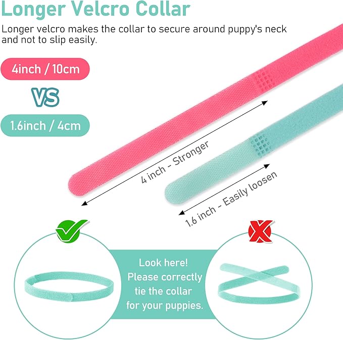 GAMUDA 15Pcs Newborn Puppy Collars, Super Soft Nylon Adjustable Whelping ID Bands, Assorted Colors Litter Identification Set with 6 Record Keeping Charts