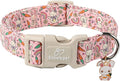 Easter Dog Collar for Medium Dogs - Pink Girly Bunny Dog Collars, Cute Girl Dogs Easter Collar, Adjustable Female Spring Holiday Pet Collars with Quick Release Buckle M