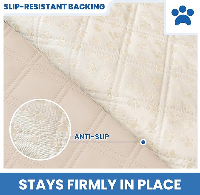 Waterproof Dog Bed Cover Pet Blanket, Soft Couch Cover for Dogs Washable, Non-Slip Dog Blanket Protect Furniture Couch Sofa Car for Puppy Large Dogs Cat (52x82 Inch, Beige)