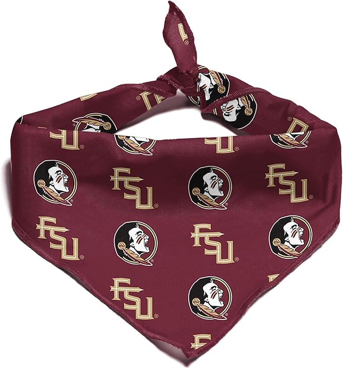 Florida State Seminoles Officially Licensed Bandana for Dogs and Cats | Fits Pets Great Gift Idea | Easy-to-Tie (Small, 13")