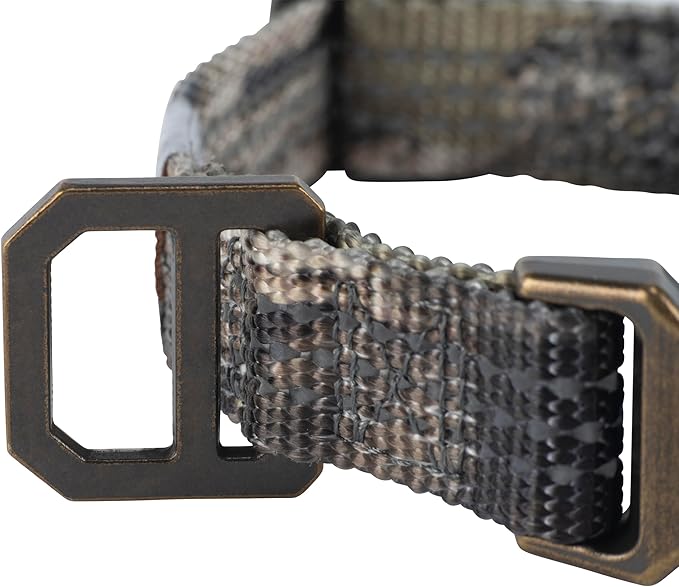 Carhartt Fully Adjustable Nylon Webbing Collars for Dogs, Reflective Stitching for Visibility, CH Duck Camo Tarmac (Nylon Webbing), Large