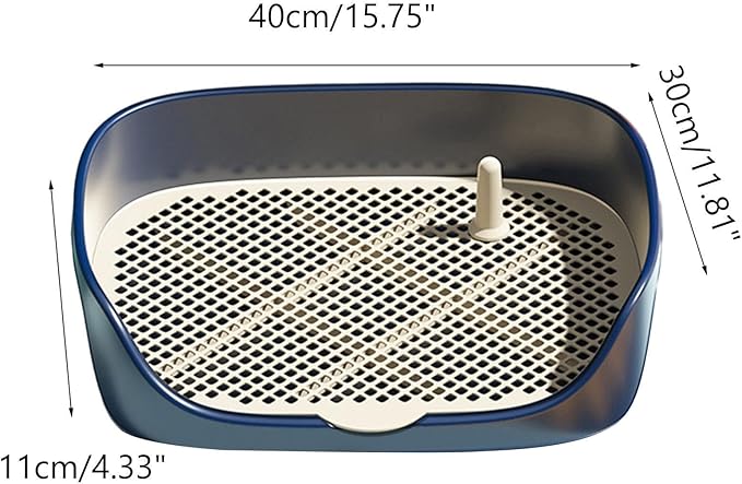 Dog Tray with Wall for Cats and Dogs, Elevated Pet Feeding Station, Wall-Mounted Pet Bowl Tray with Barrier, Multi-Level Pet Food Dispenser for Clean Feeding- Blue S