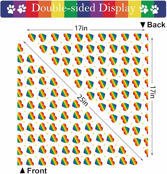Rainbow Dog Bandanas Love is Love Pride Triangle Bibs Dog Paw Pet Scarf Reversible Double-Sided Pet Neckerchief for Pride Day Small Medium Large Cat Costume Accessories
