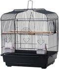 TrailBlaze 20.5Inch Bird Travel Cage with Handle, Metal Bird Carrier with Food Container, Wooden Perch & Pull-Out Tray, Portable Birdcage for Small Parrots Lovebirds Canaries Cockatiels Conures