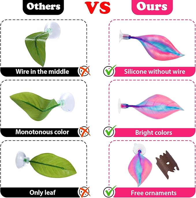 WILLBOND 2 Pcs Pink Silicone Betta Fish Bed Leaf Hammock Betta Fish Tank Accessories Decorations for Aquarium Ornaments, Practical Resting Spot, No Bpa, Comfortable and Safe