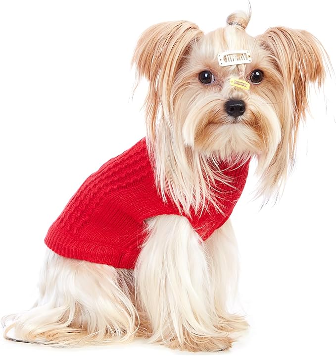 Stretchy Cat Sweater - 17 Colors & 6 Sizes | Snug Winter-Ready Knit for Boy/Girl Cats & Kittens(Red, Medium)