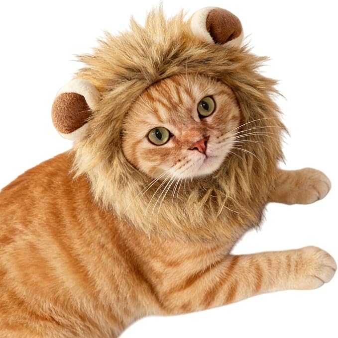 Lion Mane Wig Pet Costume,Costumes for Dogs and Cats, Small Dog Halloween Costumes, Pet Costumes for Halloween Party, Size L