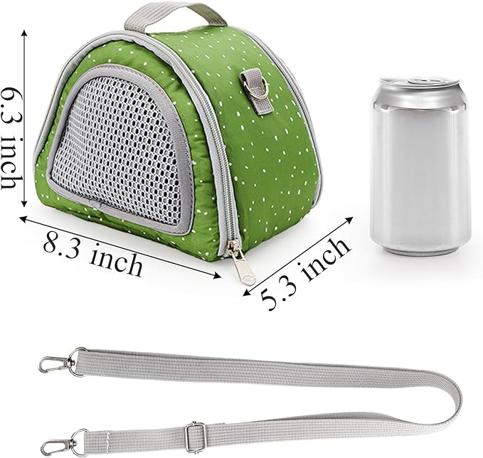 Coloch Hamster Carrier Bag, Small Pet Outgoing Travel Pouch Breathable Guinea Pig Carrying Bag with Handle& Strap for Sugar Glider, Hamster, Hedgehog, Guinea Pig, Small Animals