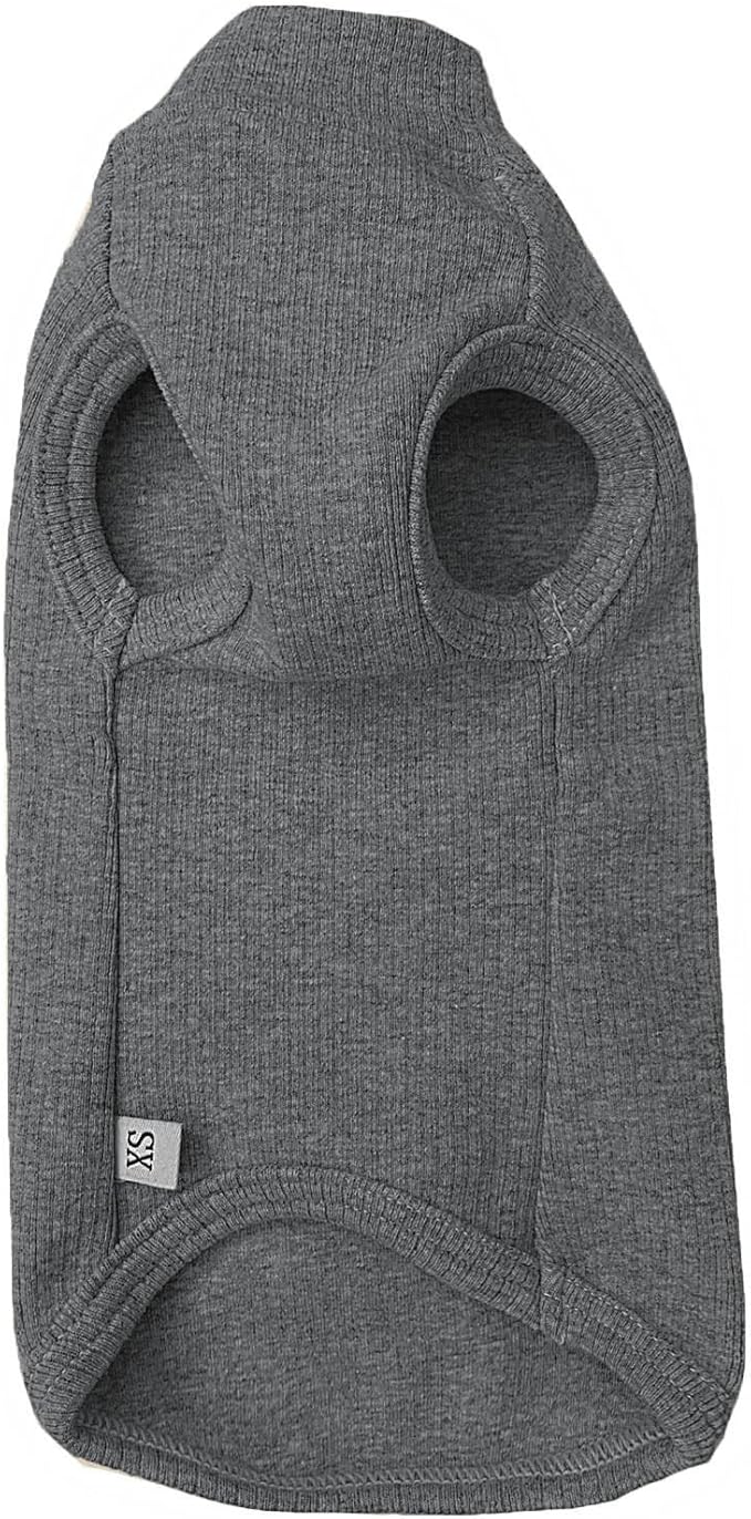 Sphynx Cats Shirt Cat Turtleneck Cotton Sweater Pullover Kitten T-Shirts with Sleeves Cat Pajamas Jumpsuit for Sphynx Cornish Rex, Devon Rex, Peterbald (X-Small, Deep Grey)