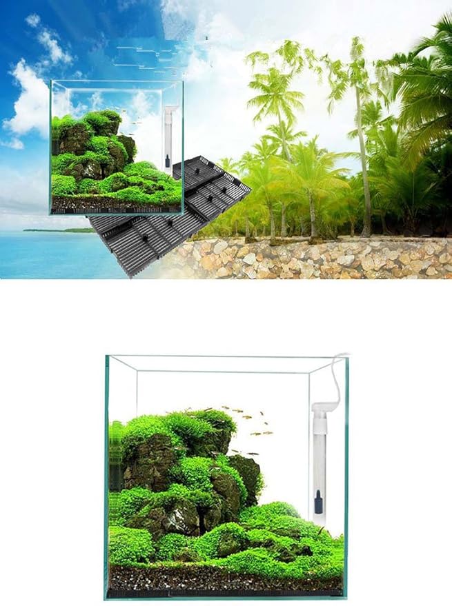 XMHF Aquarium Fish Tank Bottom Under Gravel Filter Board Plate Plastic 12-Pcs
