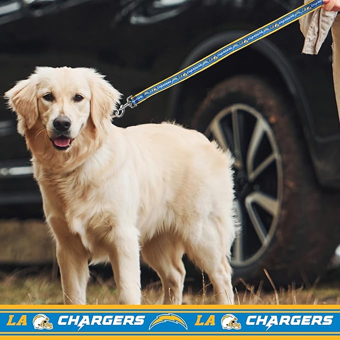 NFL Los Angeles Chargers Dog & Cat Collar, X-Large Football Team Collar - Shiny & Colorful, Licensed by The NFL