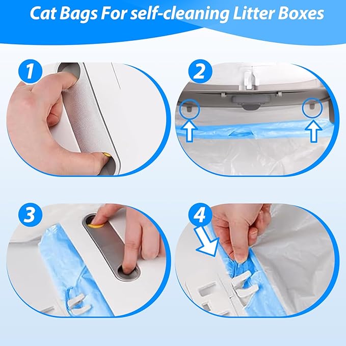 Litter Bags Compatible with Petcove,Durable Replacement Bags Compatible with Petcove Self Cleaning Box,18 x 16 Litter Bag Compatible with Petcove,4 Rolls