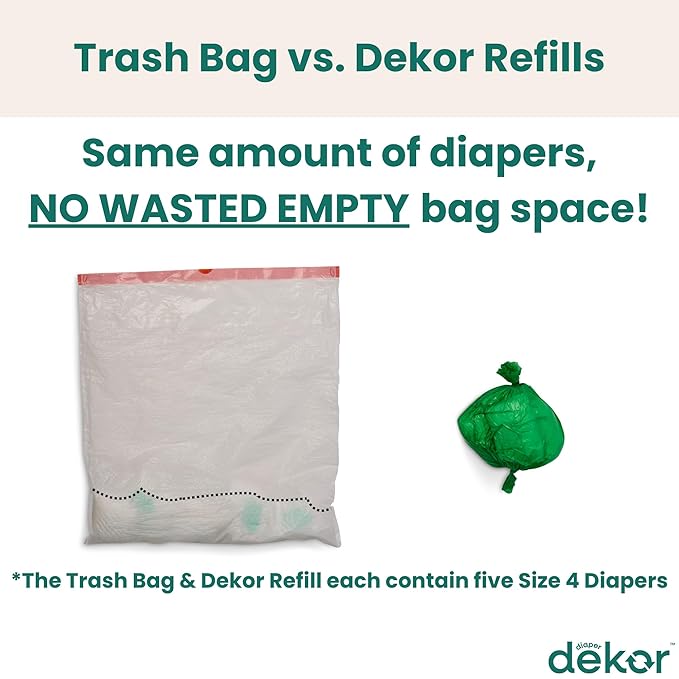 Diaper Dekor EKO Plus Diaper Pail Gift Set, White | ONLY Eco-Friendly Diaper Pail Made with 70% Recycled Materials | Comes with up to a Year's Supply Worth of Diaper Dekor Refills!