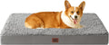 EHEYCIGA Orthopedic Foam Dog Bed for Large Dogs, 35"L x 23"W x 3.5"Th, Light Grey