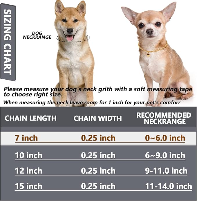 HOWWFALY Dog Collar and Cat Chain Necklace Stainless Steel Adjustable 18K Gold Heart-Shaped Necklace for Small Pets Cats Kitten Puppy (Gold, 7 inch)