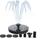 AMZtime Solar Fountain, 2025 Upgraded Solar Water Fountains with 6 Nozzles, Free Standing Floating Solar Powered Water Fountain Pump for Bird Bath, Garden, Pool, Pond and Outdoor