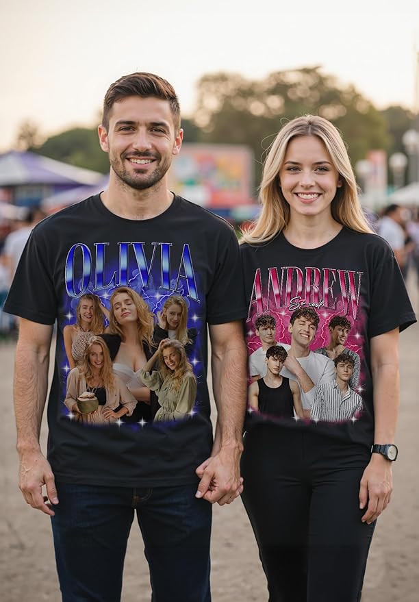 Custom Bootleg Rap Shirt with Photo Text, Vintage Custom Picture Shirt for Girlfriend, Boyfriend, Dad, Mom, Pet Lover Friend