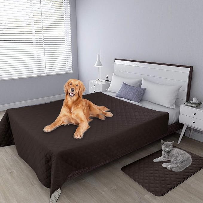 Easy-Going 100% Waterproof Dog Bed Cover, Non-Slip Pet Blanket for Furniture, Washable Couch Cover, Repleasement Sofa Cover (52x82 in,Chocolate)