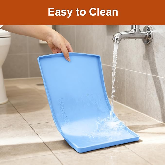 Extra Thick Silicone Mat Waterproof with Raised Edge 19” x 12”, BPA Free Non-Slip Dog & Cat Food Mat, Feeding Mat for Food and Water Bowls, Spill Proof Mat to Protect Floors, Blue