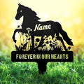 Personalized Horse Grave Marker Custom Memorial Stake, Metal Graveside Sign Tombstone, Memorial Gift, Remembrance Plaque, Horse in Flower Sympathy Sign, Outdoor Garden Decor