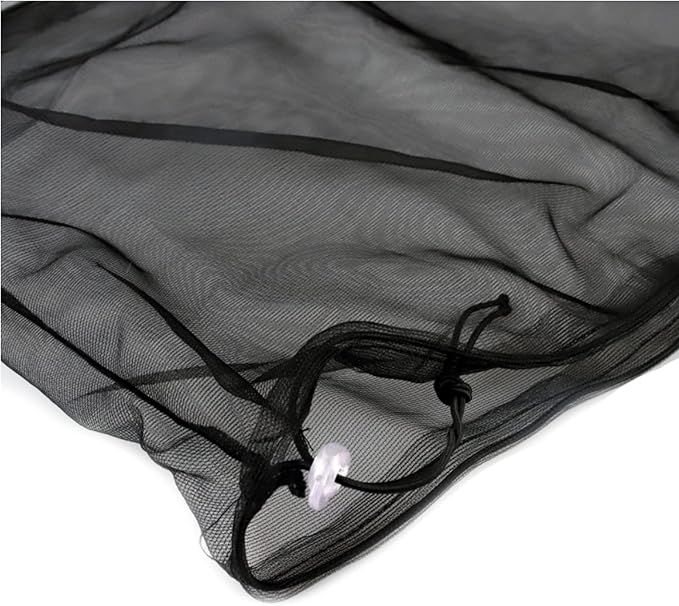 Bird Cage Seed Catcher, Large Airy Gauze Bird Cage Cover Guard, Adjustable Birdcage Nylon Mesh Net Cover (XL-118x32 in, Black)