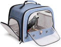 halinfer Bird Travel Carrier Cage for Large Size Parrot, Portable Bag with Metal Tray and Grate to Carry and Transport Medium and Large Birds Like African Grey, Long Tail Cockatiel and Parrot