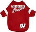 Pets First NCAA Wisconsin Badgers T-Shirt for Dogs & Cats. Size Large. Football/BASKTBALL Dog Shirt for College NCAA Team Fans. New & Updated Fashionable Stripe Design, Durable & Cute SP