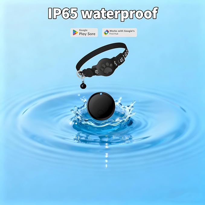 Pet Tracker,GPS Collar for Cats (Android Only) Smart tag,Waterproof Compatible with Google Find My,No Monthly Fee,Advanced Tracking Solution Smart Collar for Pet Safety Ideal Small Large Cats