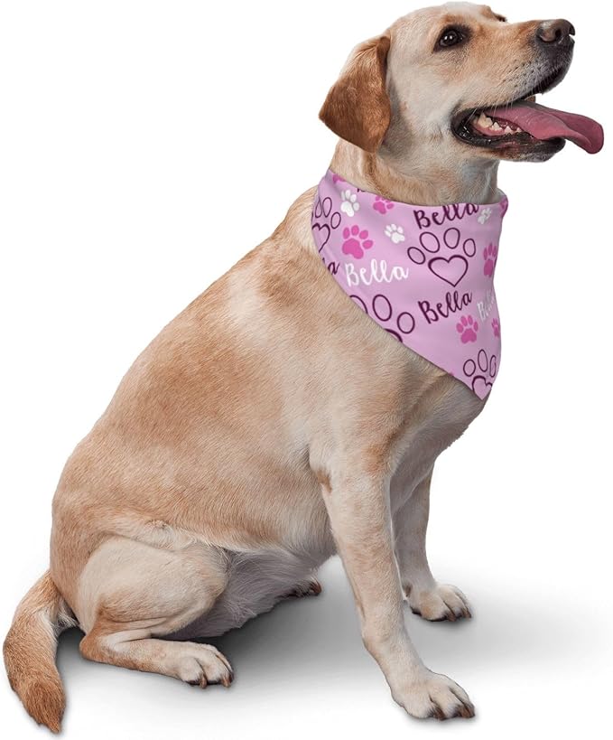 Custom Pet Scarf Personalized Dog Bandana with Name Personalized Add Your Text Bibs Triangle Head Scarfs Gift for Small Medium Large Dogs Cats Baby Puppy Pets Accessories