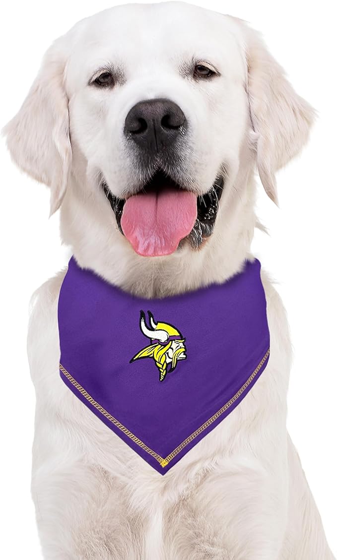 Pets First NFL Minnesota Vikings TIE Bandana, Size Small/Medium. Dog Bandana Scarf Bib for Pet Cat Dog. The Ultimate Game-Day, Party Bandana