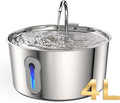 4L/135oz Large Cat Water Fountain Advanced 304 Stainless Steel with Detachable Tank, Easy to Clean, Automatic Pet Fountain Quiet Cats Water Dispenser, Dogs (135oz Large Cat Fountain)
