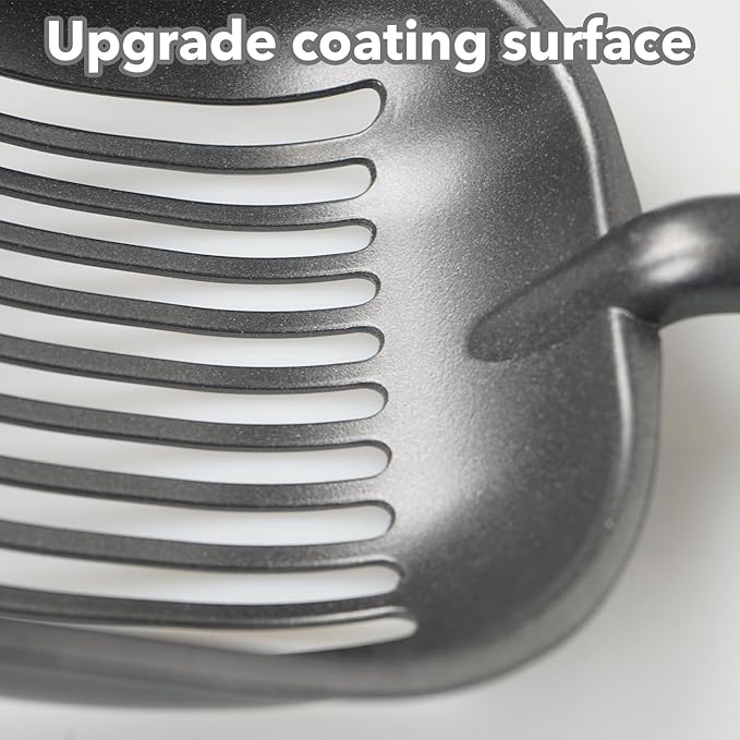Cat Litter Scoop, Kitty Metal Scooper, Aluminum Alloy Sifter, Kitten Pooper Lifter, Deep Shovel, Long Handle, Poop Sifting, Durable, Heavy Duty, for Litter Box