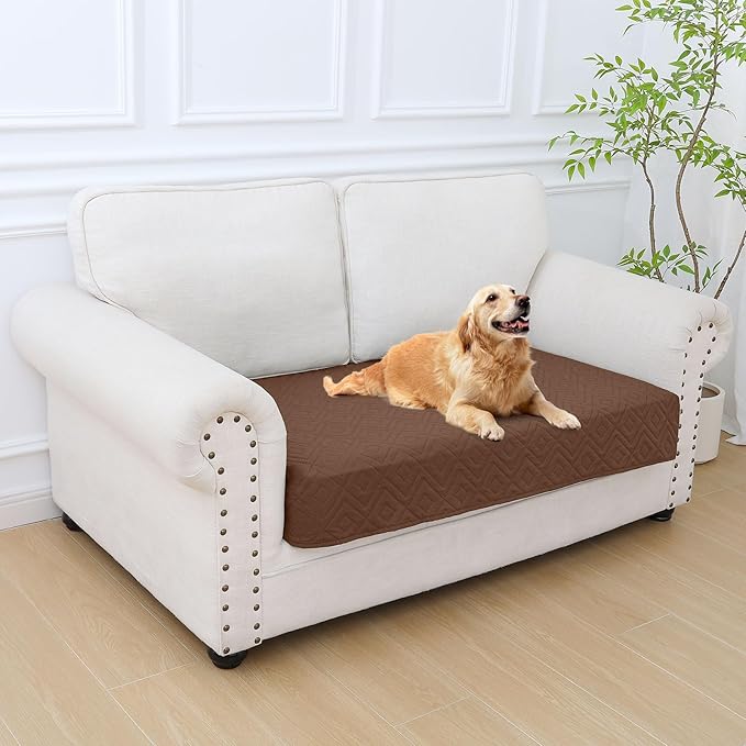 hyha Waterproof Dog Blanket, Soft Pet Bed Blankets, Waterproof Sofa Couch Cover for Dogs Washable, Reversible Pet Couch Covers for Sofa Furniture (30x53 Inch, Brown/Chocolate)