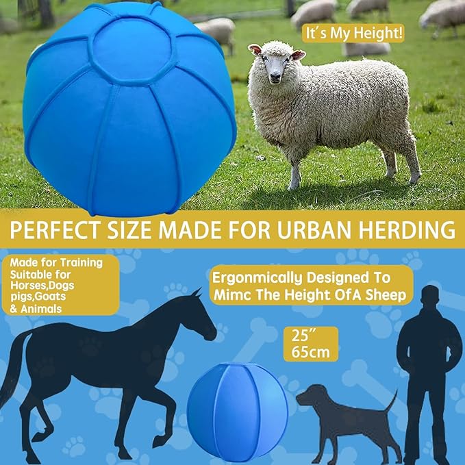 Herding Ball for Dogs, Dual Layered Herding Dog Ball Set for Australian Shepherd, Cattle, Collie, Dog Agility Equipment-Free Training Book