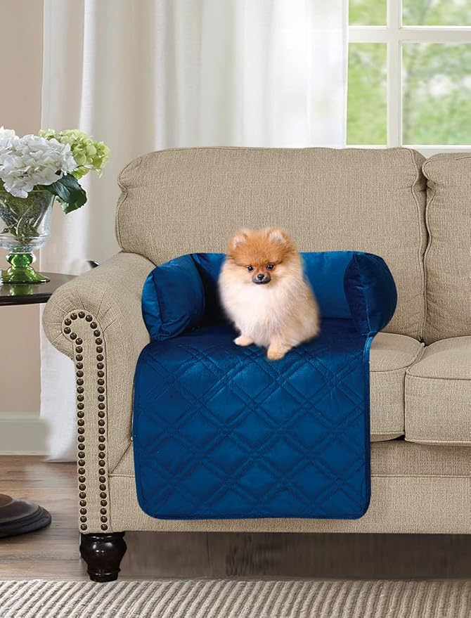 Brilliant Sunshine Premium Calming Dog Bed Mat, Silky Velvet, Removable Washable Cover, Cushion Protector and Couch Covers for Dogs, Pets, Cats, Small, Dark Blue