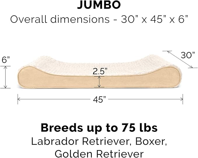Furhaven Replacement Dog Bed Cover Ultra Plush Faux Fur & Suede Contour Luxe Lounger, Machine Washable - Cream, Jumbo (X-Large)