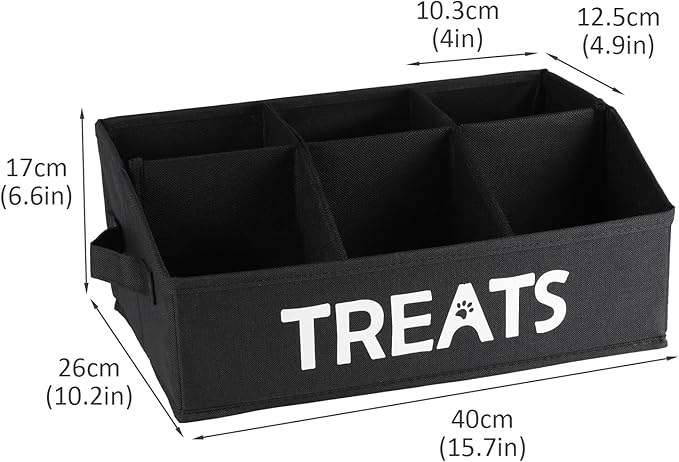 Morezi Dog treat storage organizers pet storage basket organizer great for organizing food treats snack for pet dogs cats birds animal black