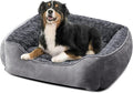JOEJOY Rectangle Dog Bed for Large Medium Small Dogs - Washable Orthopedic Sofa Bed, Soft Breathable Puppy & Pet Cuddler, Durable Calming Dog Bed with Anti-Slip Bottom, Multiple Sizes, Dark Grey