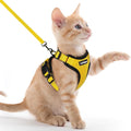 rabbitgoo Cat Harness and Leash for Walking, Escape Proof Soft Adjustable Vest Harnesses for Cats, Easy Control Breathable Reflective Strips Jacket, Yellow, XXS