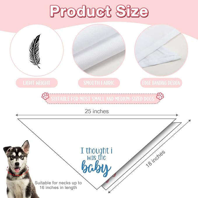 2 Packs Baby Announcement Dog Bandana Our Humans are Getting Us a Baby Gender Reveal Pet Dog Triangle Scarf Accessories Pregnancy Announcement for Small Medium Large Dogs Cats